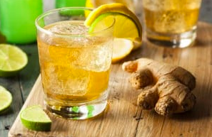 image of ginger root and ginger drink